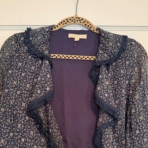 Elegant Navy Floral Blouse